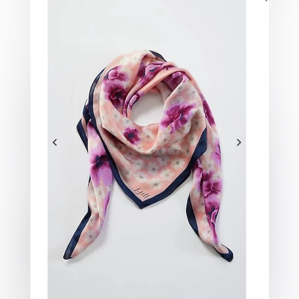 J.jill layered floral square scarf